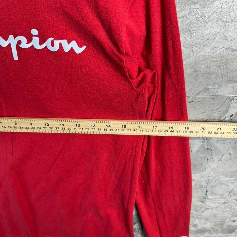 Champion red long sleeve shirt with white logo Mens Size Small #champion spring - Picture 5 of 8